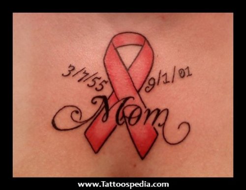 Memorial Cancer Tattoo Design For Girls