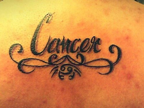 Cancer Tattoo On Back Body