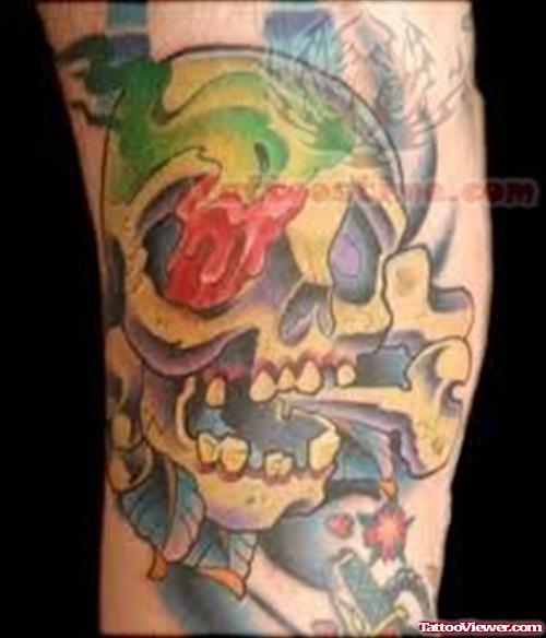 Skull Eye Candle Tattoo
