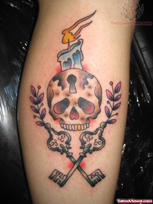 Danger Skull Candle Tattoo