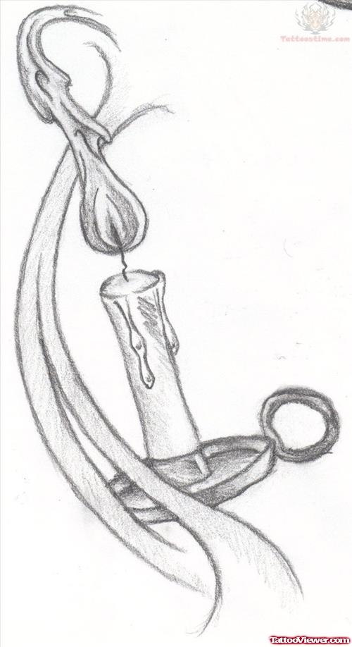 Candle Pencil Sketch