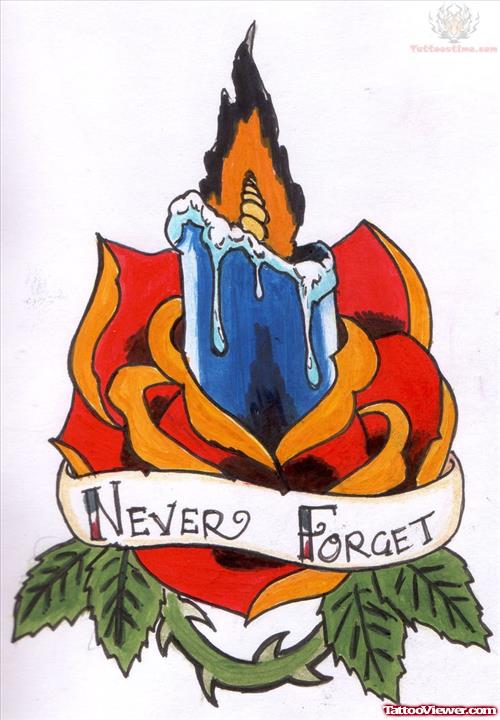 Never Forget Candle Tattoo