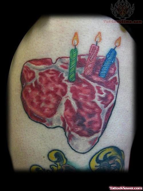 Candles On Cake Tattoo