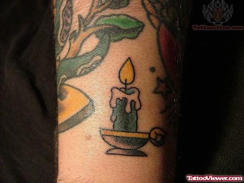 Candle In Holder Tattoo
