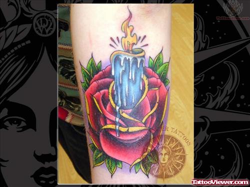 Rose Candle Tattoo