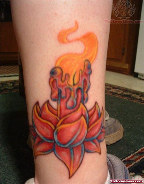 Lotus Candle Tattoo