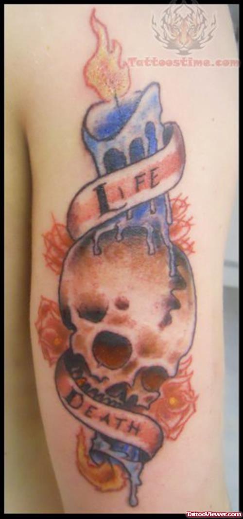 Life Death Candle Tattoo