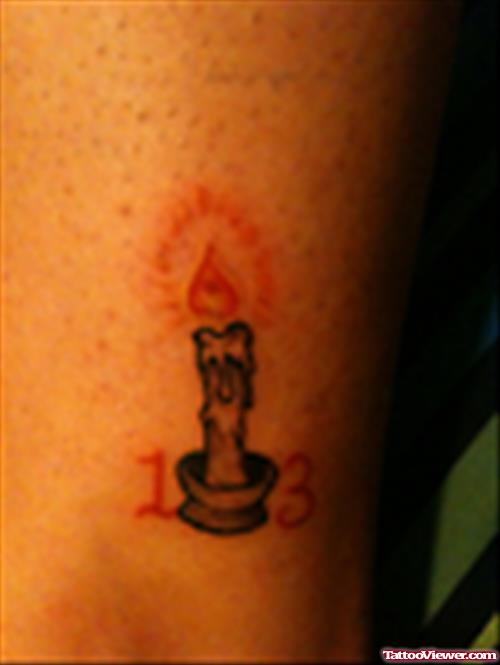 Candle Burning Tattoo