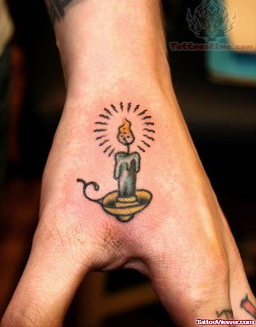 Candle Tattoo On Hand