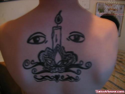 Candle Meditation Tattoo On Back