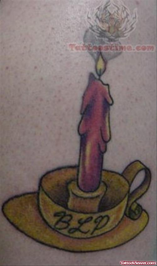 New Candle With Holder Tattoo