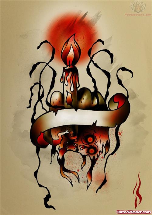 Banner Candle Tattoo