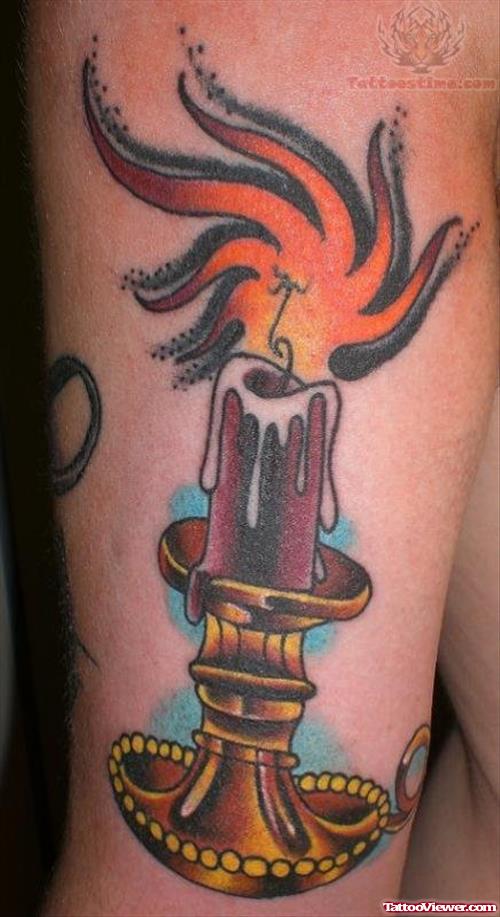 Arm Candle Tattoo