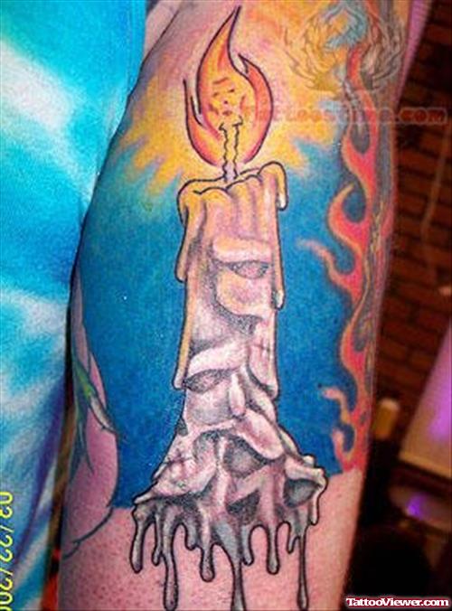 Colored Candle Tattoo