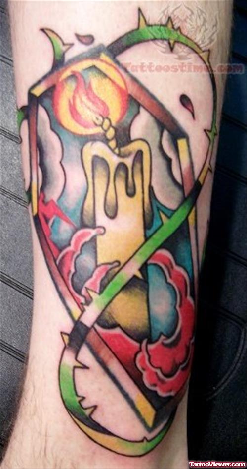 Coffin Candle Tattoo