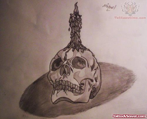 Skull Candle Tattoo Sample