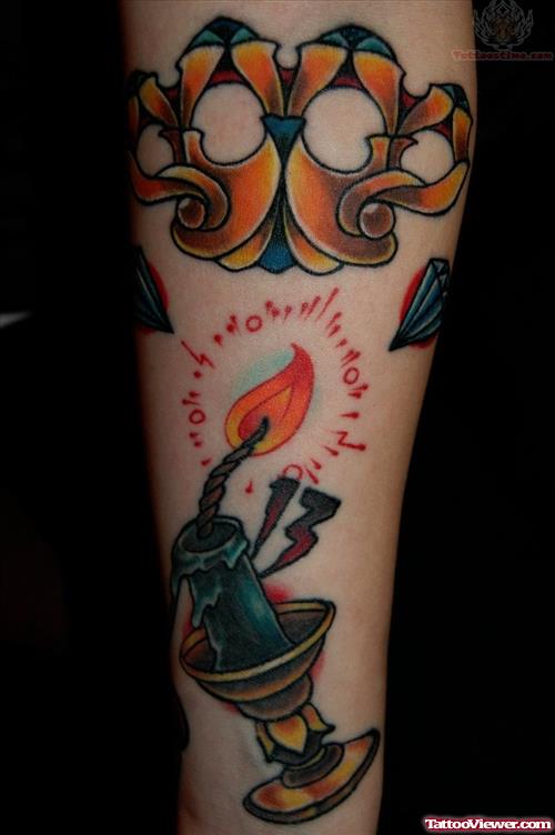 Candle And Knuckles Tattoo