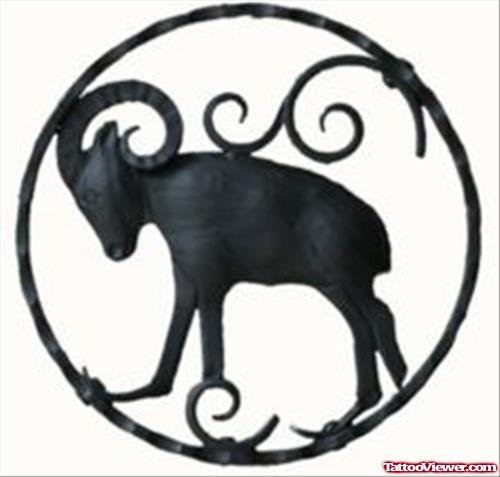 Zodiac Symbol Of Capricorn Tattoo Design