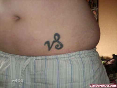 Small Capricorn Sign Tattoo On Hip
