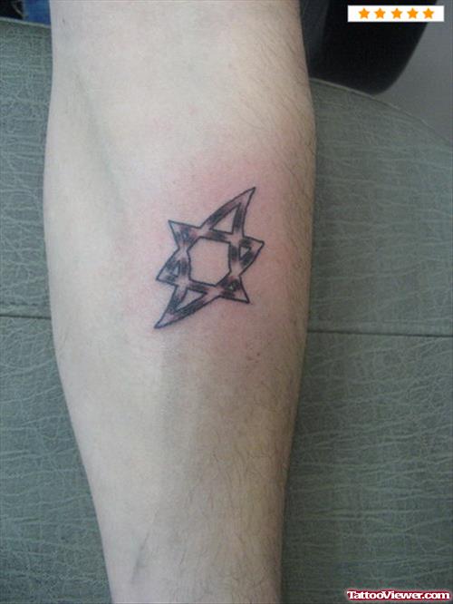 Grey Ink Zodiac Capricorn Tattoo On Arm