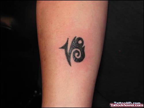 Black Tribal Capricorn Zodiac Tattoo