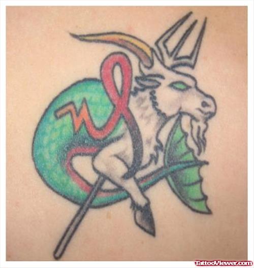 Colored Ink Capricorn Tattoo