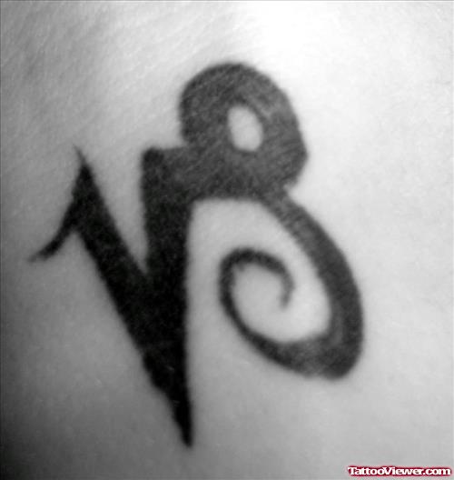 Black Ink Capricorn Tattoo