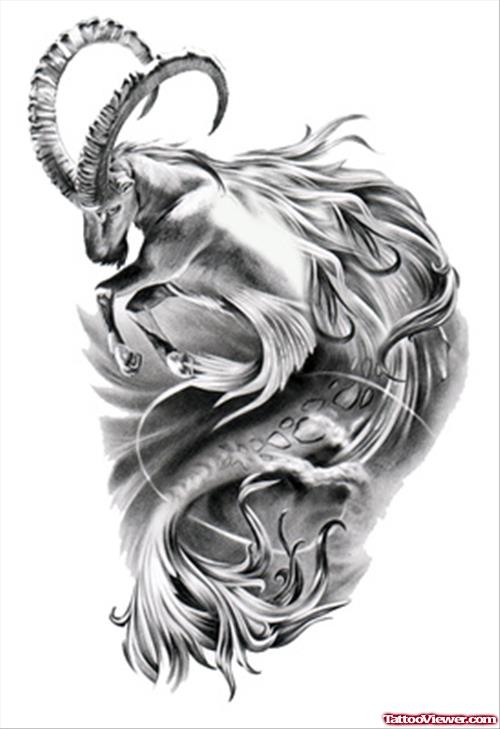 Capricorn Zodiac Symbol Tattoo Design