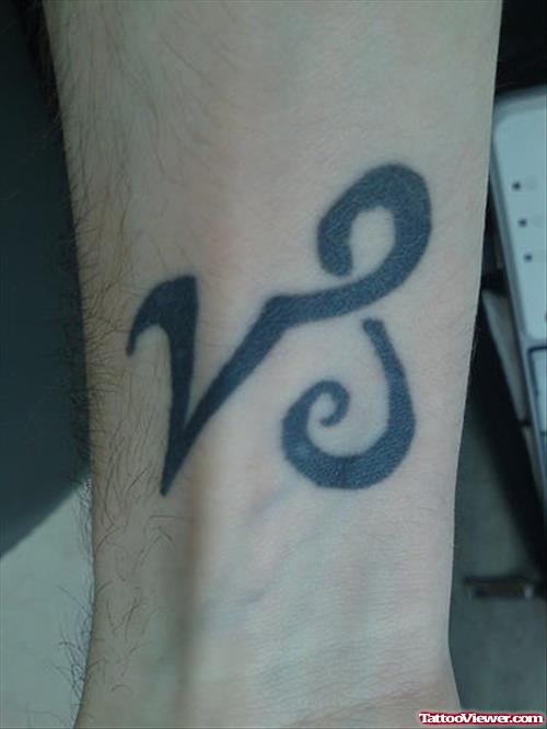 Zodiac Capricorn Symbol Tattoo On Arm