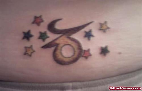Stars And Capricorn Tattoo