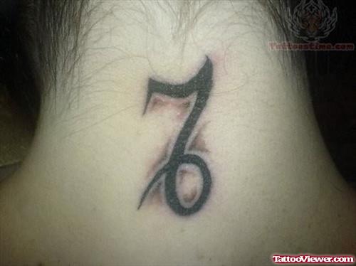 Capricorn Tattoo On Neck