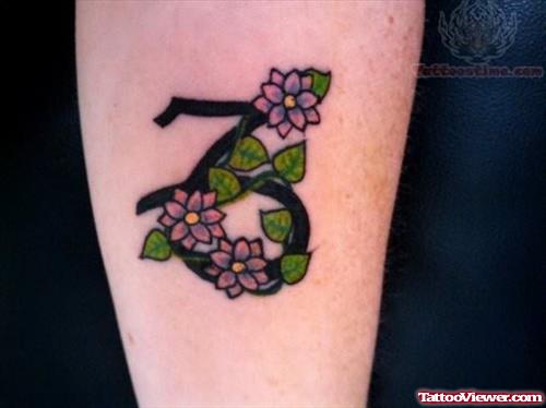 Blossoms Capricorn Tattoo
