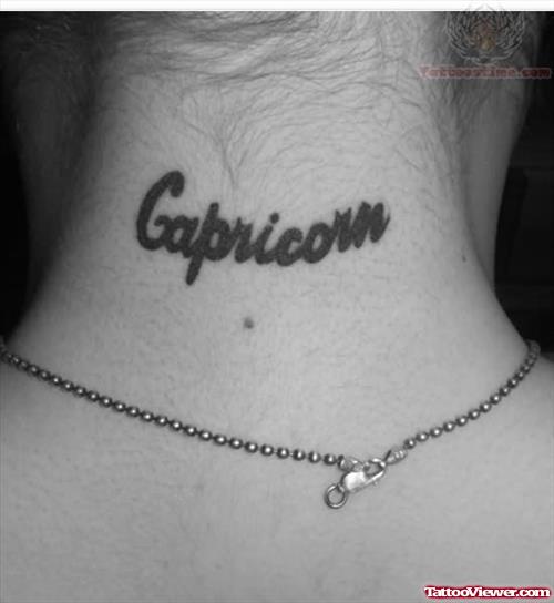 Capricorn Back Neck Tattoo