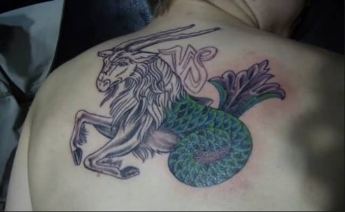Upper Back Capricorn Tattoos