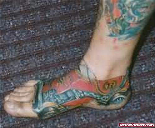 Car Tattoo On Foot