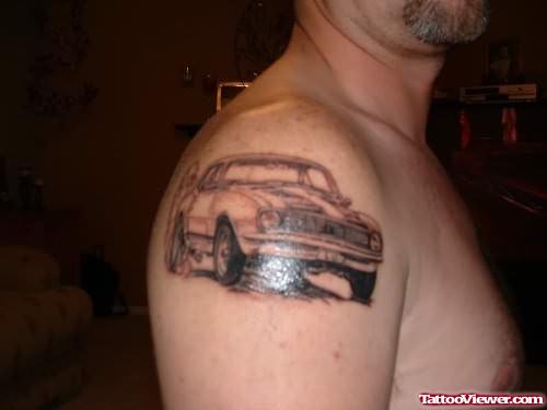 Classic Car Tattoo On Shoulder