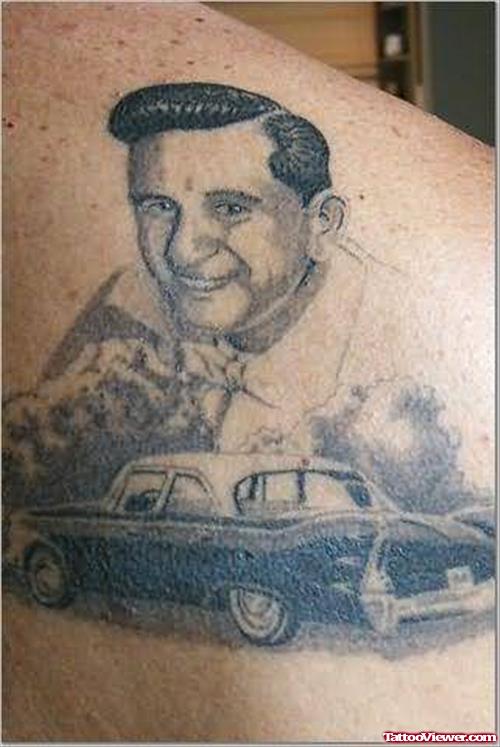 Car Tattoo On Back Shoulder