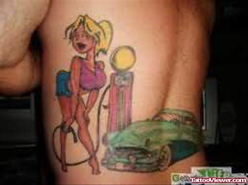 Car & Petrol Girl Tattoo