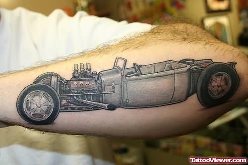 Amazing Long Car Tattoo On Arm