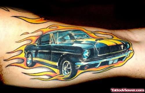 Flame Car Tattoo