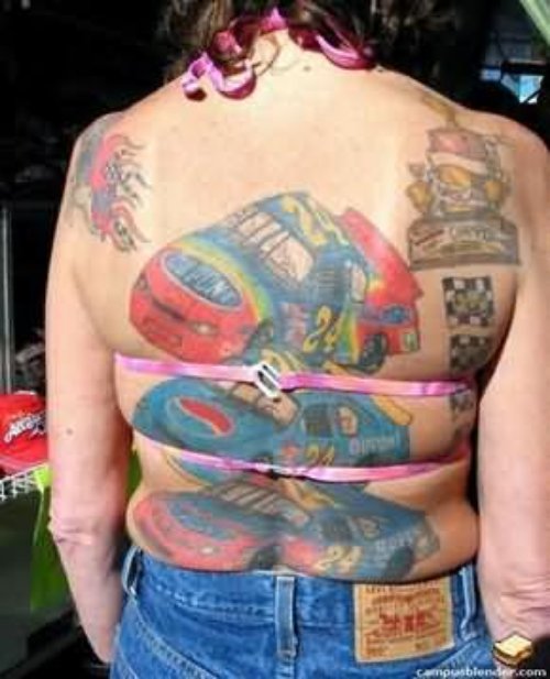 Rally Car Tattoos On Back
