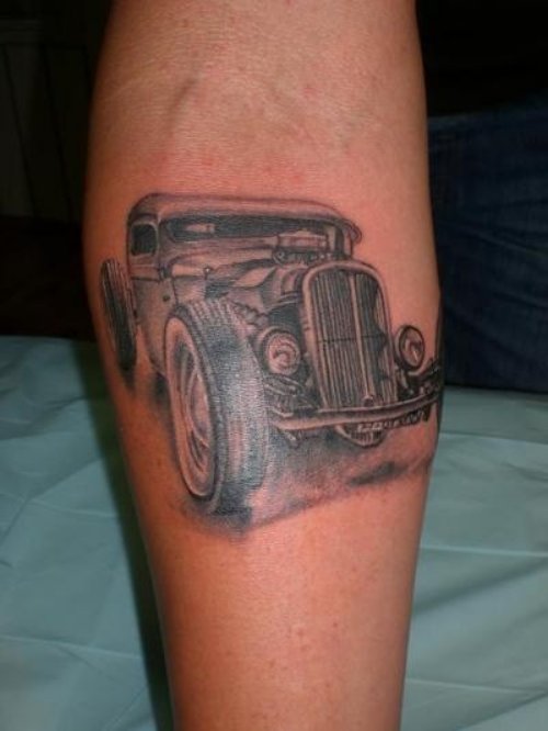 Vintage Car Tattoo On Arm