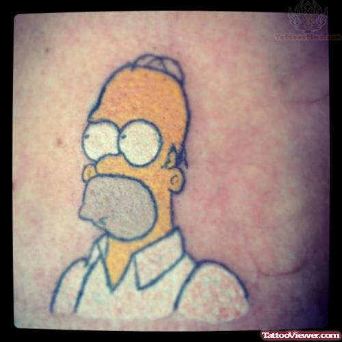 Homer Simpson Color Cartoon Tattoo