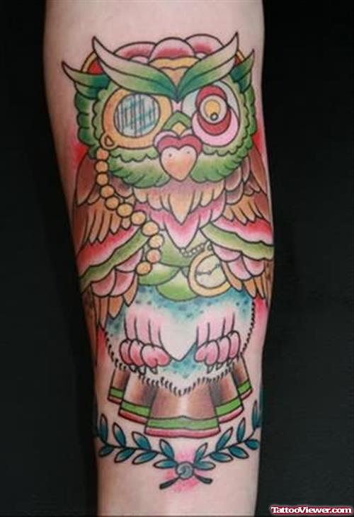 Cartoon Owl Tattoo