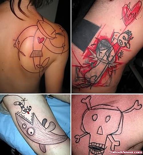 Yann Travaille Cartoon Tattoos