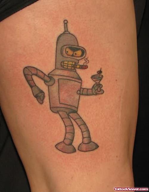 Robot Cartoon Tattoo