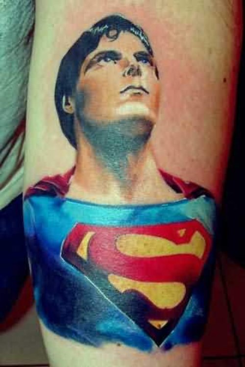 Superman Cartoon Tattoo