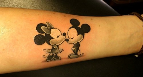 Mickey Mouse Love Cartoon Tattoo
