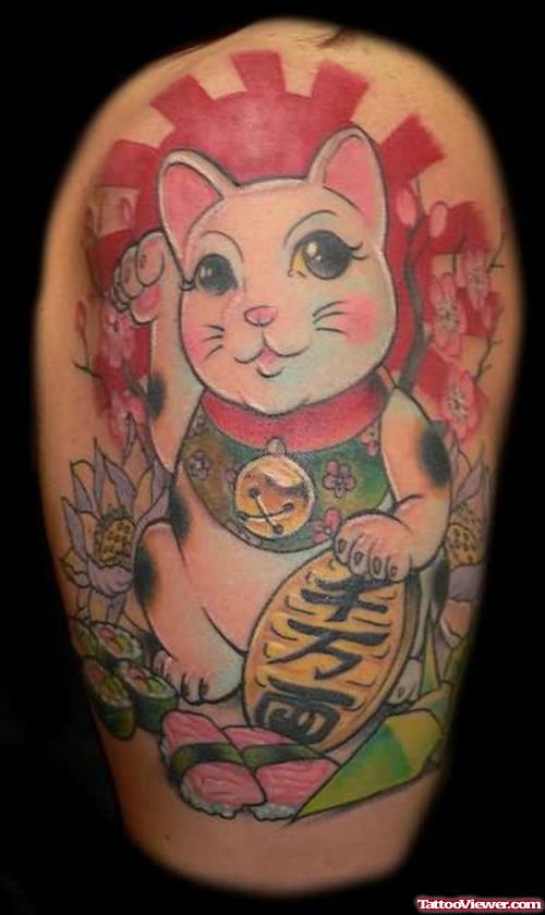 Japanese Lucky Cat Tattoos