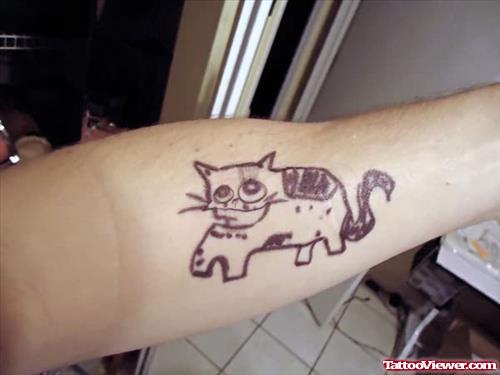 Funky Cat Tattoo